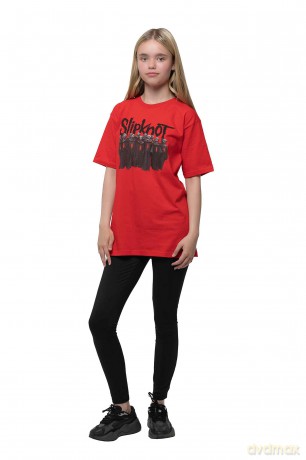 Slipknot: Kids T-Shirt: Infected Goat (Red) (Back Print) (11-12 Years)