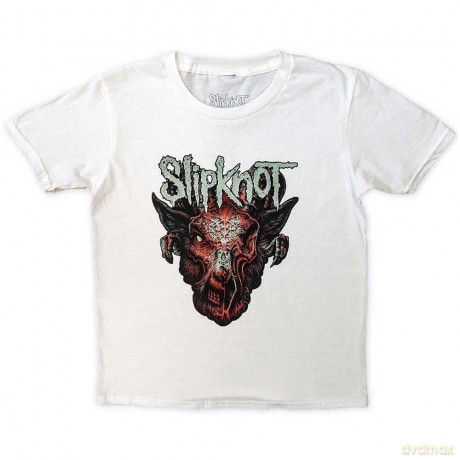 Slipknot: Kids T-Shirt: Infected Goat (White) (Back Print) (11-12 Years)