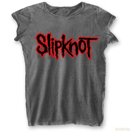 Slipknot: Ladies Burnout T-Shirt: Logo (Charcoal Grey) (XX-Large)