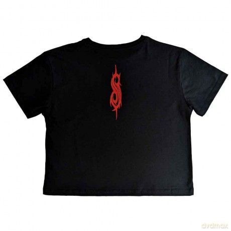 Slipknot: Ladies Crop Top: Band Frame (Black) (Back Print) (X-Large)