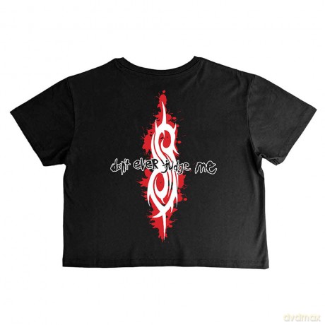 Slipknot: Ladies Crop Top: Don't Ever Judge Me (Black) (Back Print) (Large)
