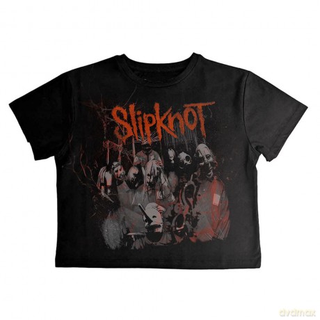Slipknot: Ladies Crop Top: Ouija Belt (Black) (Back Print) (Small)