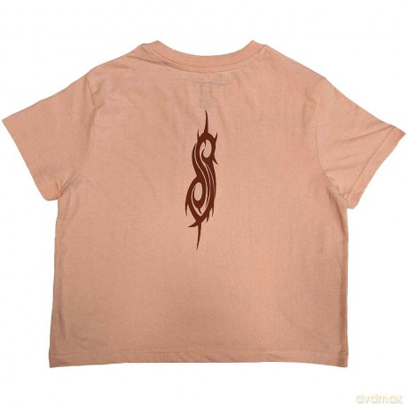 Slipknot: Ladies Crop Top: The End, So Far Faces Grid (Pink) (Back Print) (Small)