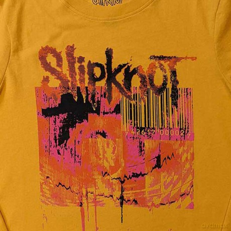 Slipknot: Ladies Long Sleeve Crop Top: The End, So Far Barcode (Yellow) (Back Print) (Small)