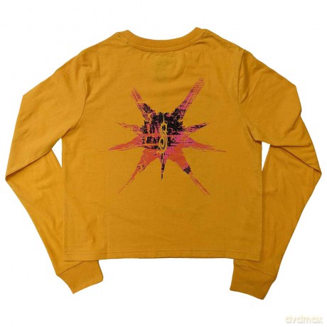 Slipknot: Ladies Long Sleeve Crop Top: The End, So Far Barcode (Yellow) (Back Print) (Small)