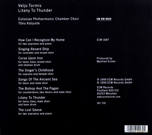 Veljo Tormis: Litany To Thunder [CD]