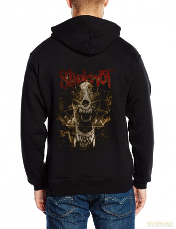 Slipknot: Men's Zipped Hoodie: Skull Teeth (X-Large) (Back Print)