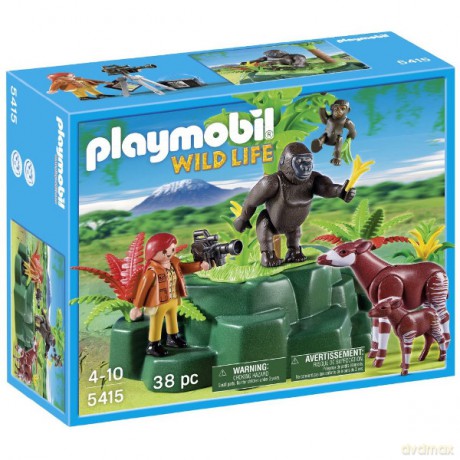 PLAYMOBIL Okapi przy skale z gorylami [KLOCKI]