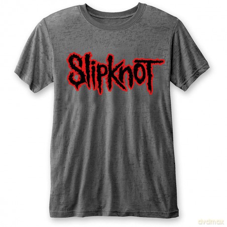 Slipknot: Unisex Burnout T-Shirt: Logo (Charcoal Grey) (Medium)
