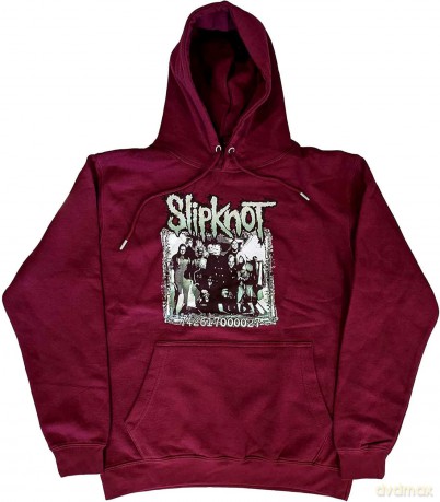 Slipknot: Unisex Pullover Hoodie: Barcode Photo (Maroon Red) (Back Print) (Large)