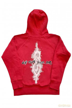 Slipknot: Unisex Pullover Hoodie: Don't Ever Judge Me (Red) (Back Print) (X-Large)