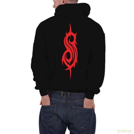 Slipknot: Unisex Pullover Hoodie: Logo (Navy Blue) (Back Print) (Small)