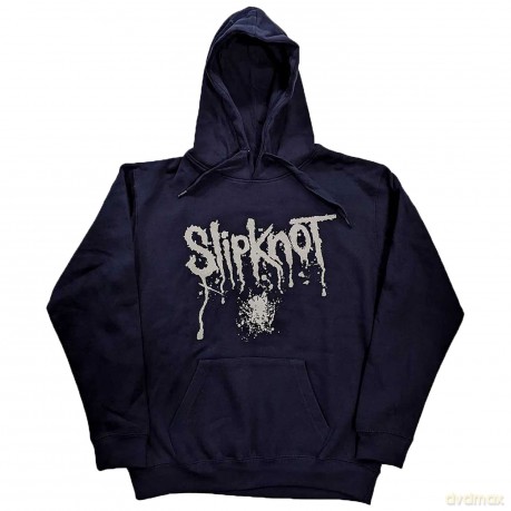 Slipknot: Unisex Pullover Hoodie: Splatter (Navy Blue) (Back Print) (X-Large)