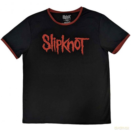 Slipknot: Unisex Ringer T-Shirt: Logo (Black) (Back Print) (Small)