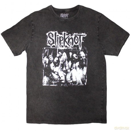 Slipknot: Unisex Stone Wash T-Shirt: Album Splatter (Charcoal Grey) (Back Print) (Small)