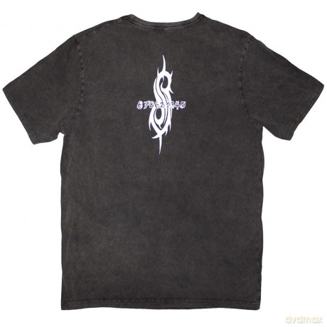 Slipknot: Unisex Stone Wash T-Shirt: Album Splatter (Charcoal Grey) (Back Print) (Small)