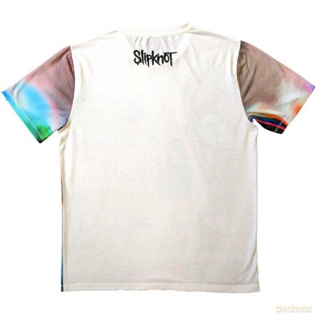 Slipknot: Unisex Sublimation T-Shirt: Adderall Face (White) (Back Print) (Large)