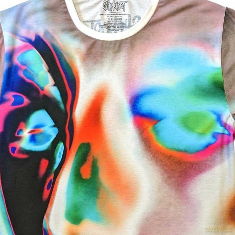 Slipknot: Unisex Sublimation T-Shirt: Adderall Face (White) (Back Print) (Medium)