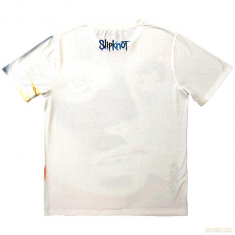 Slipknot: Unisex Sublimation T-Shirt: Adderall Face Inverted (White) (Back Print) (Small)
