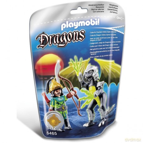 PLAYMOBIL Burzowy Smok z wojownikiem [KLOCKI]
