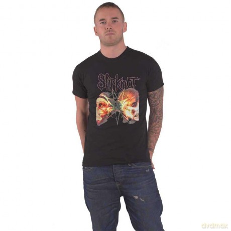 Slipknot: Unisex T-Shirt: 2 Faces (Black) (Back Print) (Medium)