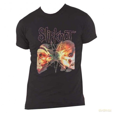 Slipknot: Unisex T-Shirt: 2 Faces (Black) (Back Print) (Medium)