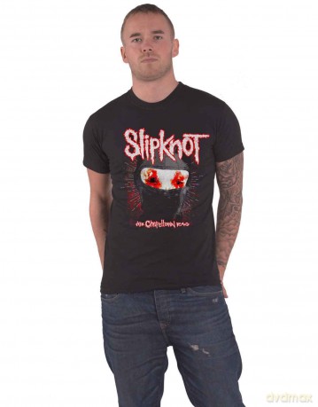 Slipknot: Unisex T-Shirt: Chapeltown Rag Mask (Black) (Back Print) (Small)