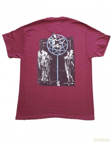 Slipknot: Unisex T-Shirt: Goat Logo Demon (Maroon Red) (Back Print) (Medium)