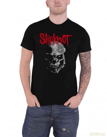 Slipknot: Unisex T-Shirt: Gray Chapter Skull (Black) (Back Print) (X-Large)