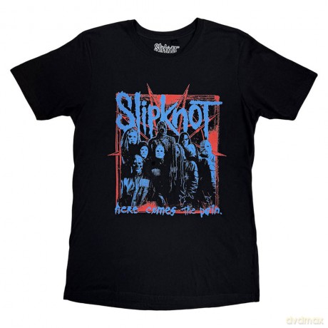 Slipknot: Unisex T-Shirt: Here Comes The Pain (Black) (Back Print)