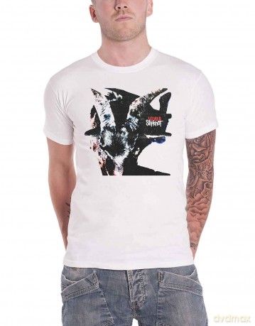 Slipknot: Unisex T-Shirt: Iowa Goat Shadow (White) (Back Print) (Medium)