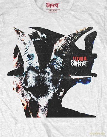 Slipknot: Unisex T-Shirt: Iowa Goat Shadow (White) (Back Print) (Medium)