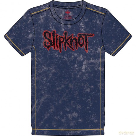 Slipknot: Unisex T-Shirt: Logo (Navy Blue) (Wash Collection) (Small)