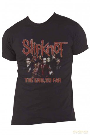 Slipknot: Unisex T-Shirt: The End, So Far Group Photo (Black) (Back Print) (Medium)