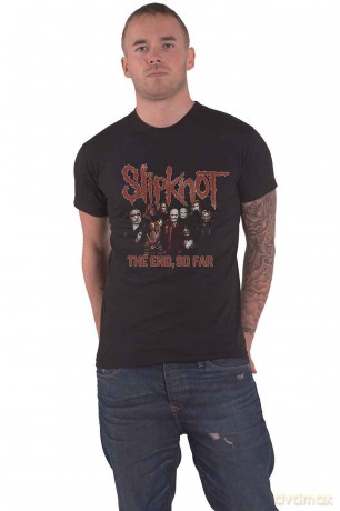 Slipknot: Unisex T-Shirt: The End, So Far Group Photo (Black) (Back Print) (Small)