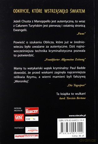 Powrót Boskiego Oblicza. Tajemnic chusty z Manopello - Badde Paul [KSIĄŻKA]