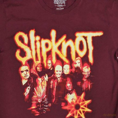 Slipknot: Unisex T-Shirt: The End, So Far Group Photo Tribal S Nonogram (Maroon Red) (Back Print) (XX-Large)