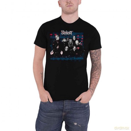 Slipknot: Unisex T-Shirt: WANYK Glitch Group (Black) (Back Print) (Large)