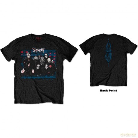 Slipknot: Unisex T-Shirt: WANYK Glitch Group (Black) (Back Print) (X-Large)
