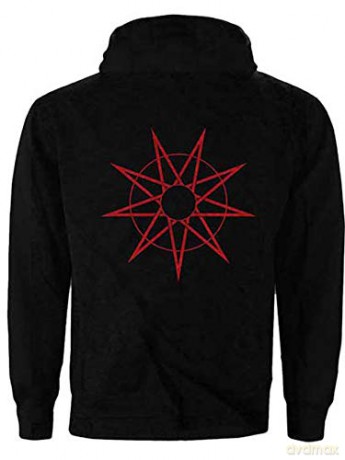 Slipknot: Unisex Zipped Hoodie: 9 Point Star (Back Print) (Small)