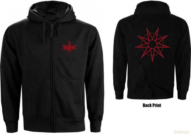 Slipknot: Unisex Zipped Hoodie: 9 Point Star (Back Print) (XX-Large)
