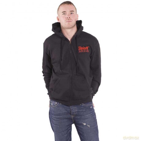 Slipknot: Unisex Zipped Hoodie: 9-Point Flag (Black) (Back Print) (X-Large)