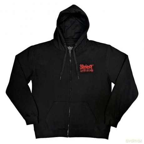 Slipknot: Unisex Zipped Hoodie: 9-Point Flag (Black) (Back Print) (X-Large)