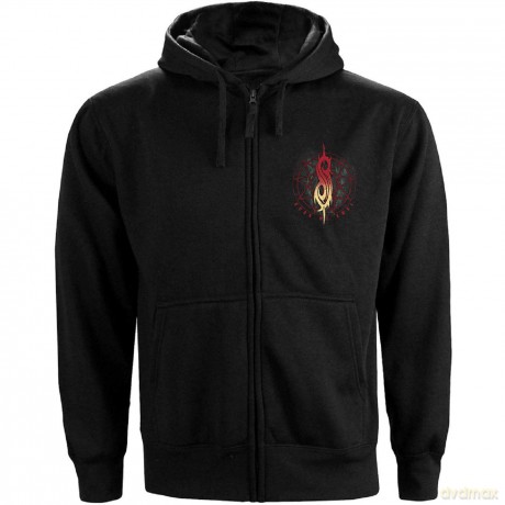 Slipknot: Unisex Zipped Hoodie: Burn Me Away (Black) (Back Print) (Medium)