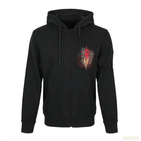 Slipknot: Unisex Zipped Hoodie: Burn Me Away (Dark Grey) (Back Print) (Small)