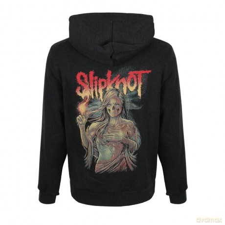 Slipknot: Unisex Zipped Hoodie: Burn Me Away (Dark Grey) (Back Print) (Small)