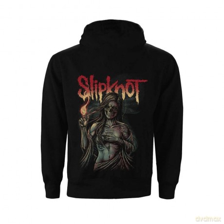 Slipknot: Unisex Zipped Hoodie: Burn Me Away (Dark Grey) (Back Print) (Small)