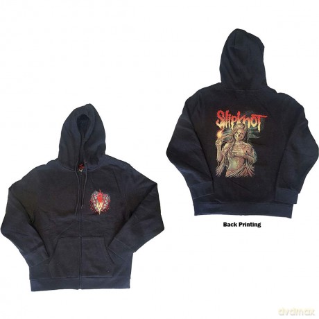Slipknot: Unisex Zipped Hoodie: Burn Me Away (Dark Grey) (Back Print) (X-Large)