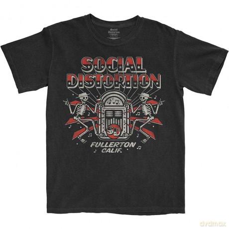 Social Distortion: Unisex T-Shirt: Jukebox Skelly (Black) (Medium)