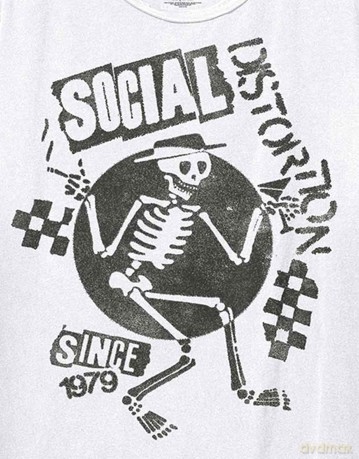 Social Distortion: Unisex T-Shirt: Speakeasy Checkerboard (White) (Small)